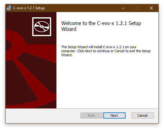 The installer Welcome dialog